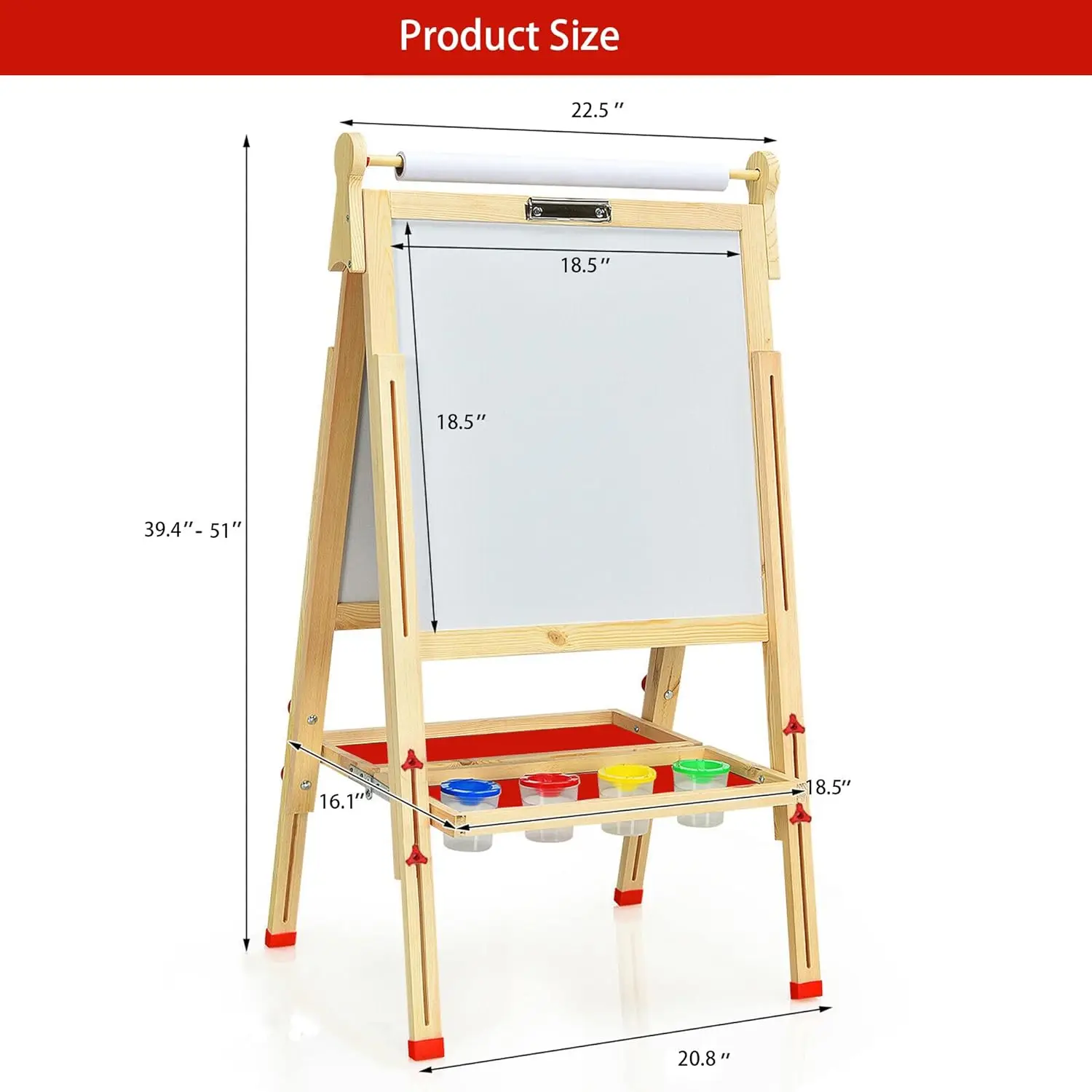 wooden art easel kids wooden easel whiteboard chalkboard with paper roll holder