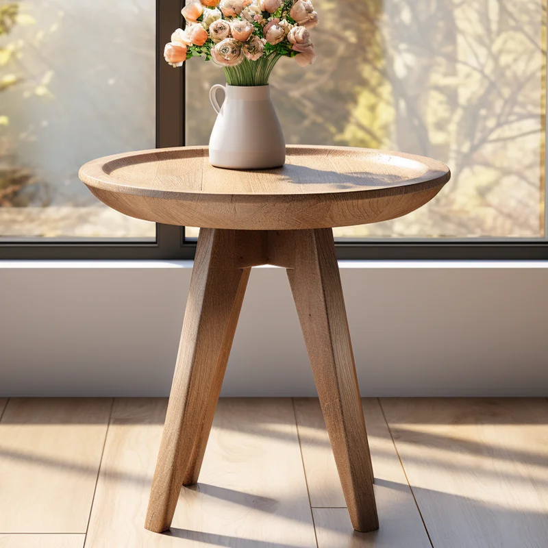 Mrs Woods Hot Sale High Quality Nature 100% Oak Stand Side End Table for Living Room Bedroom