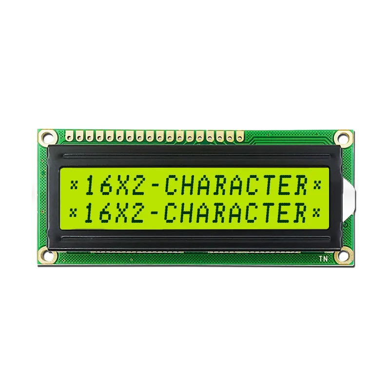
Chinese factory supplies 16 x 2 character Yellow Green LCD display module 