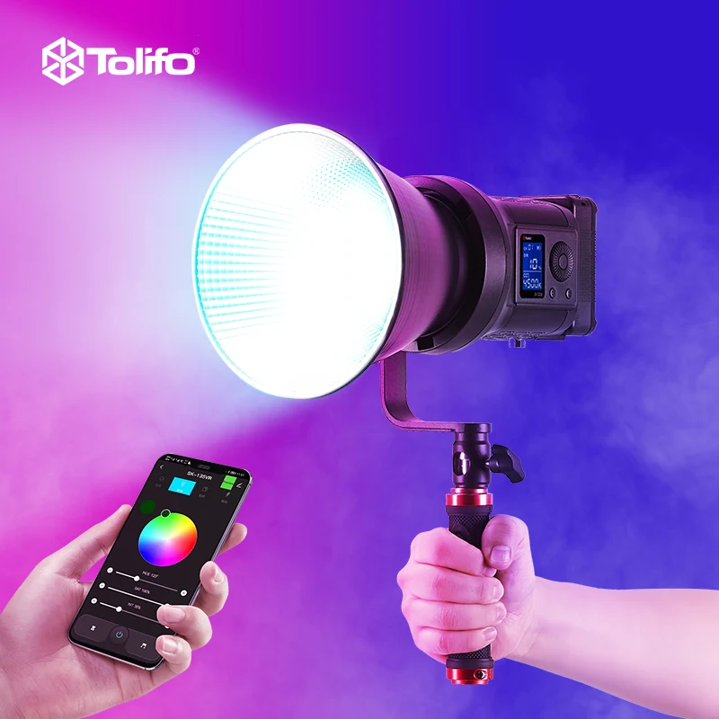 Tolifo SK-135VR RGB Video Light APP control High brightness COB Continuous Lighting Source Portable LED Photography Studio Light