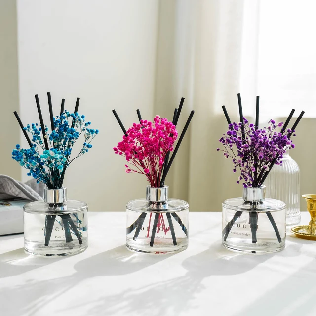 Reed Diffuser with Preserved Flower, cocodor, Rose perfume Reed Diffuser, Fragrance, 6.7oz