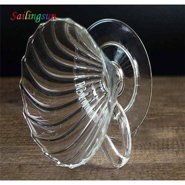 unique design V60 handcraft pyrex pour over glass coffee filter dripper