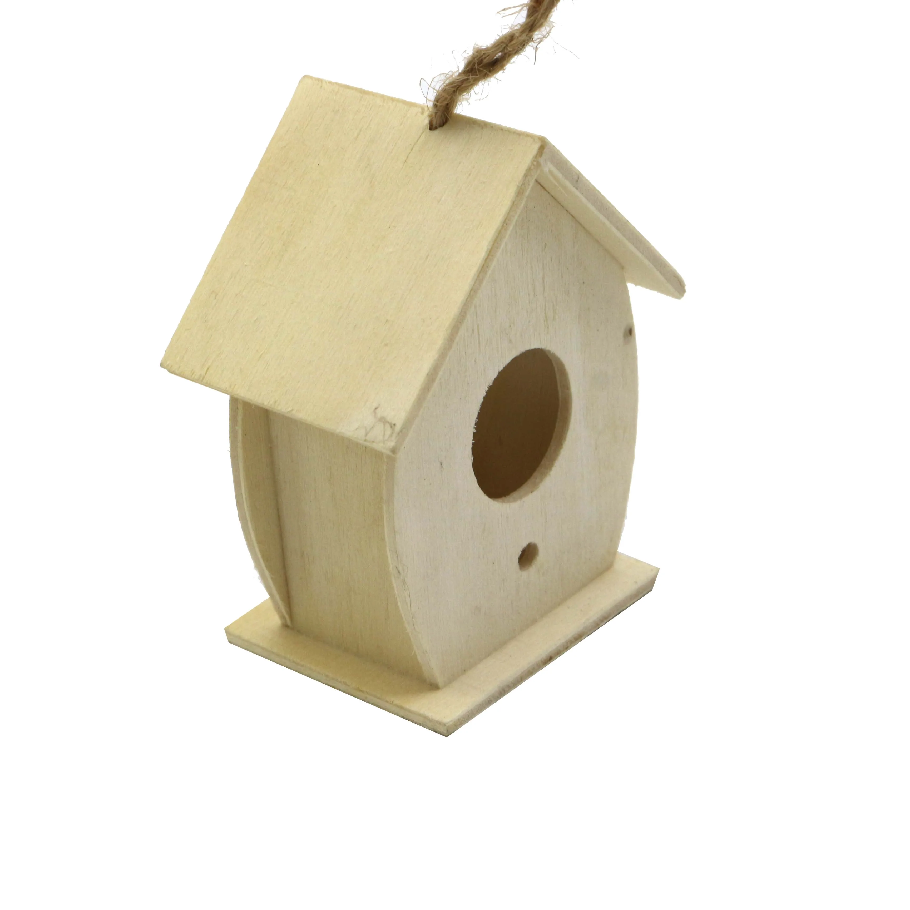 Wholesale Custom Logo Natural Texture Wooden Bird House Hanging Bird Nest Outdoor Pet House