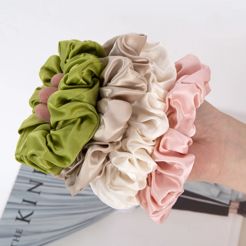 22mm 100% Real Mulberry Silk Skinny Soft Hair Ties Highest Quality Silk 6A TOP  Accessaries Silk Scrunchies