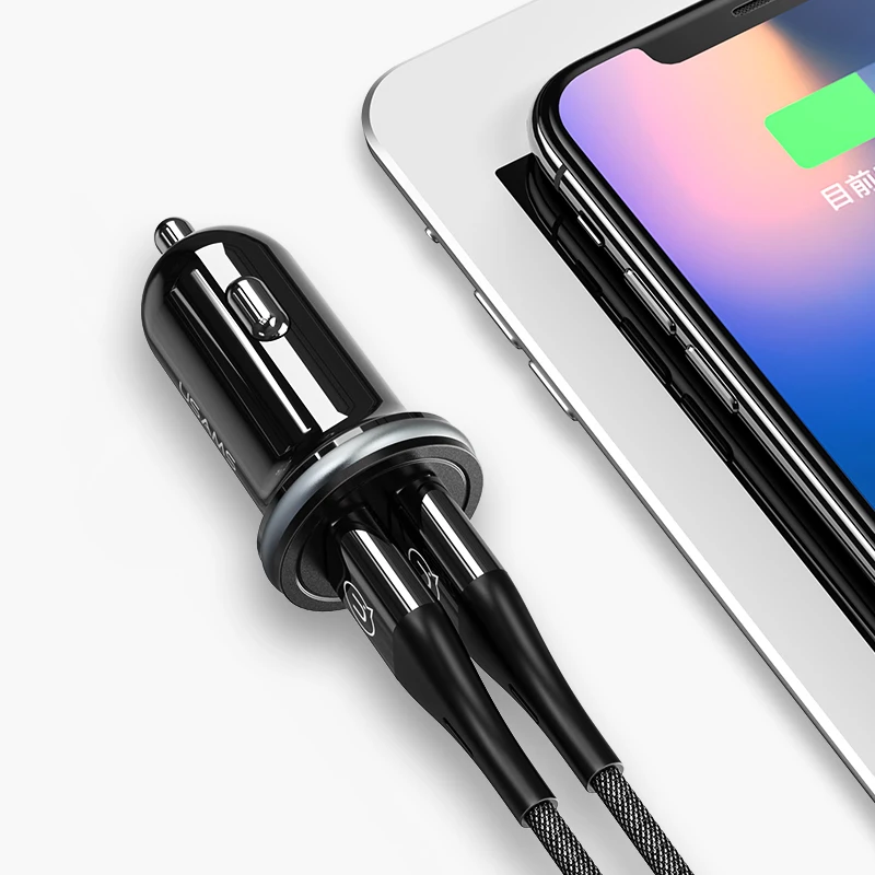 
USAMS new factory Price CC050 2.4A Dual USB Mini light Car Charger 