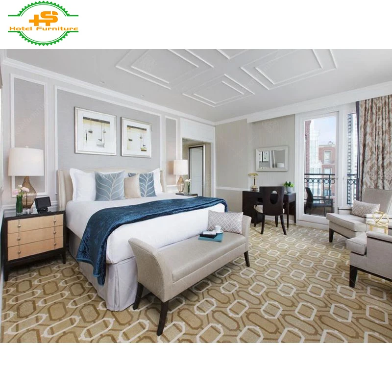 HS-N186 Modern design European style wooden international project single bed frame hotel room furniture set