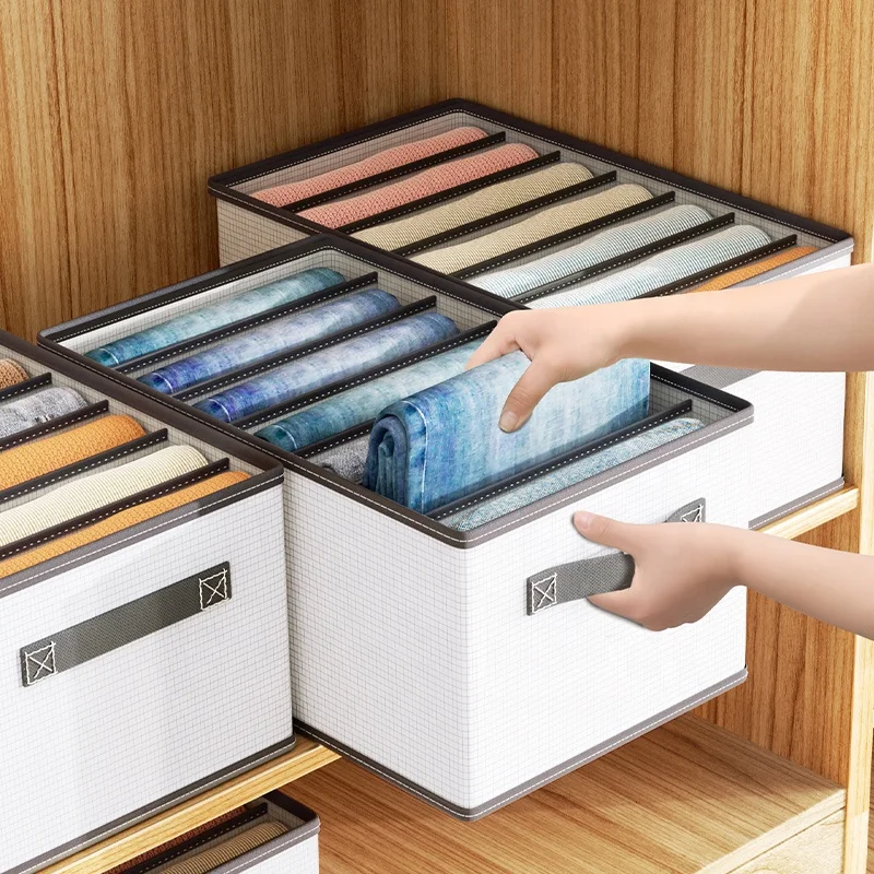 stackable fabric wardrobe drawer storage box sock underwear organizer for pants jeans clothes dividers foldable storage bag