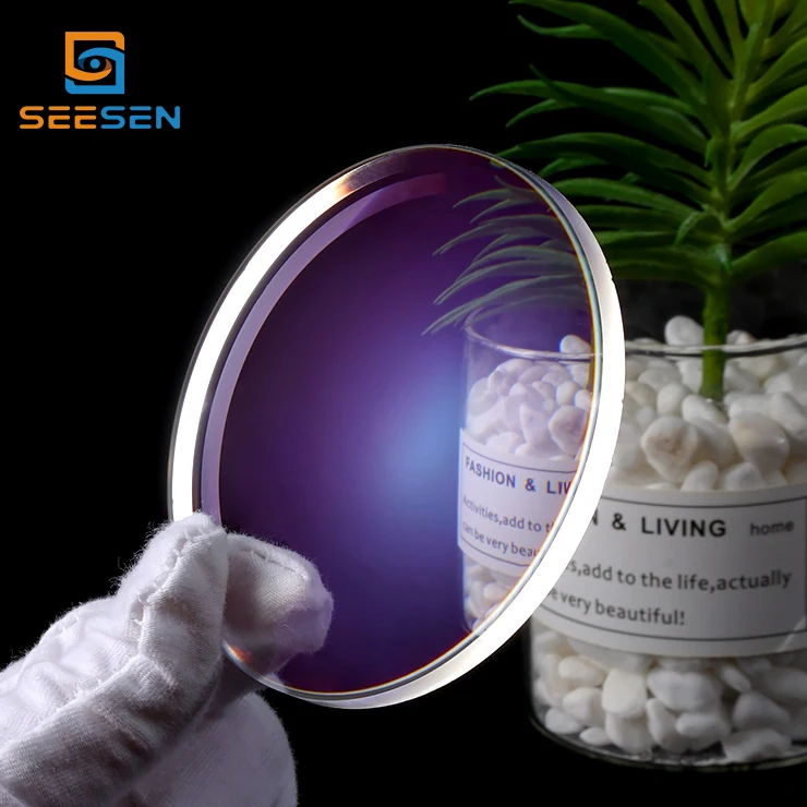 1.61 ASP UV400 eyeglasses prescription lenses cr39 HMC/SHMC coating single vision optical lens