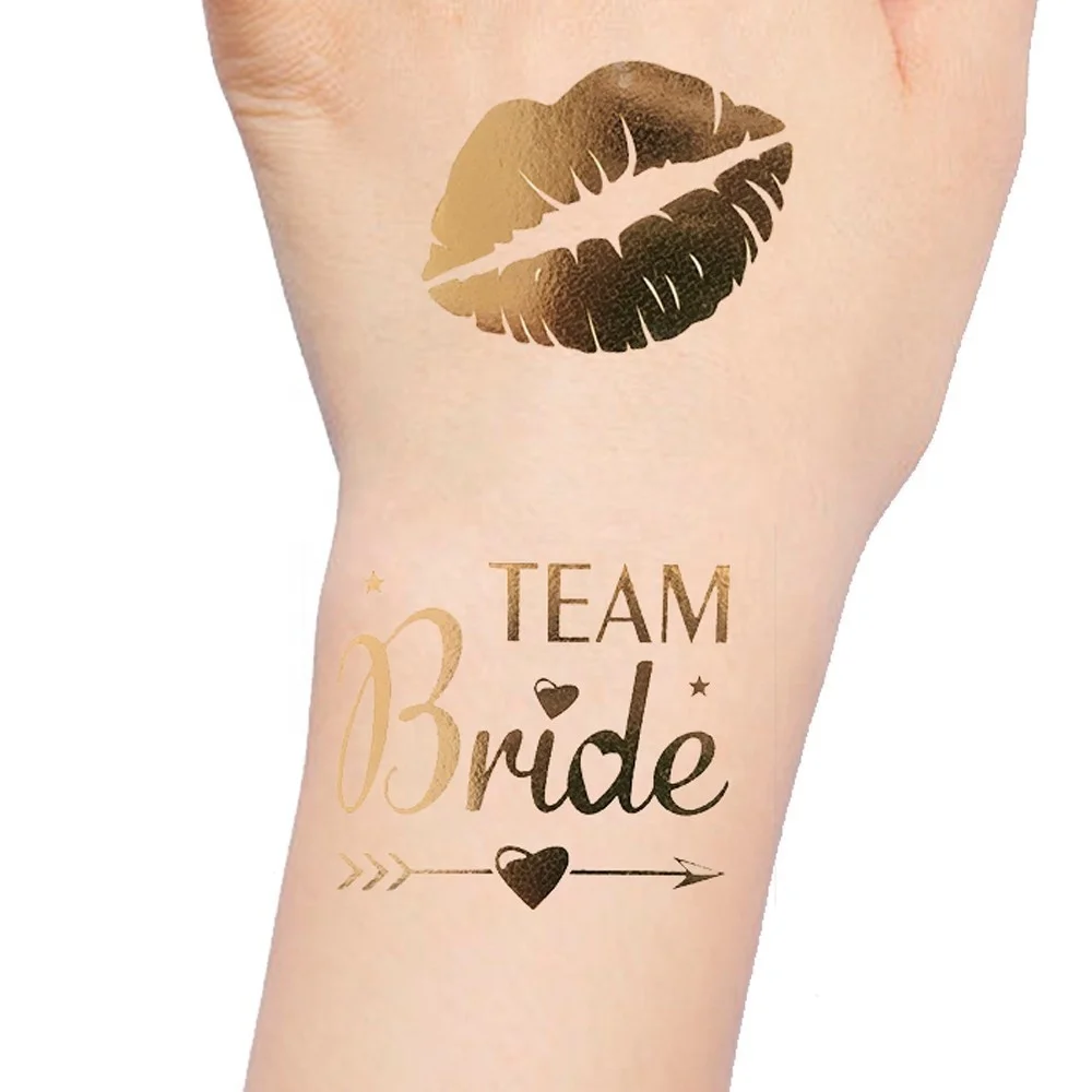 Hen Night Golden Sticker Bachelorette Party team Bride Bridesmaid tribe squad temporary tattoo for bride to be supplies