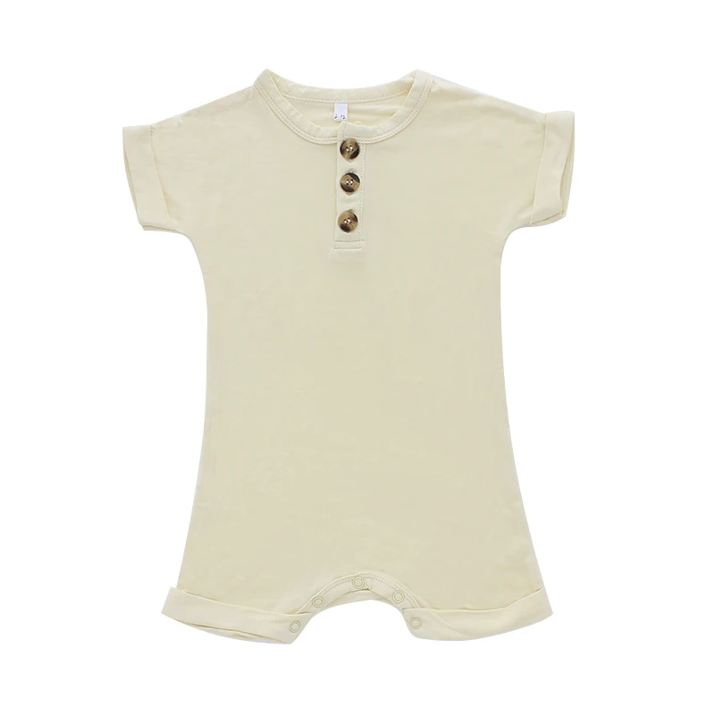 Baby Cotton Romper Kids Jumpsuit Romper 190 Gsm Bamboo Viscose And Cotton Organic Baby Clothes Romper