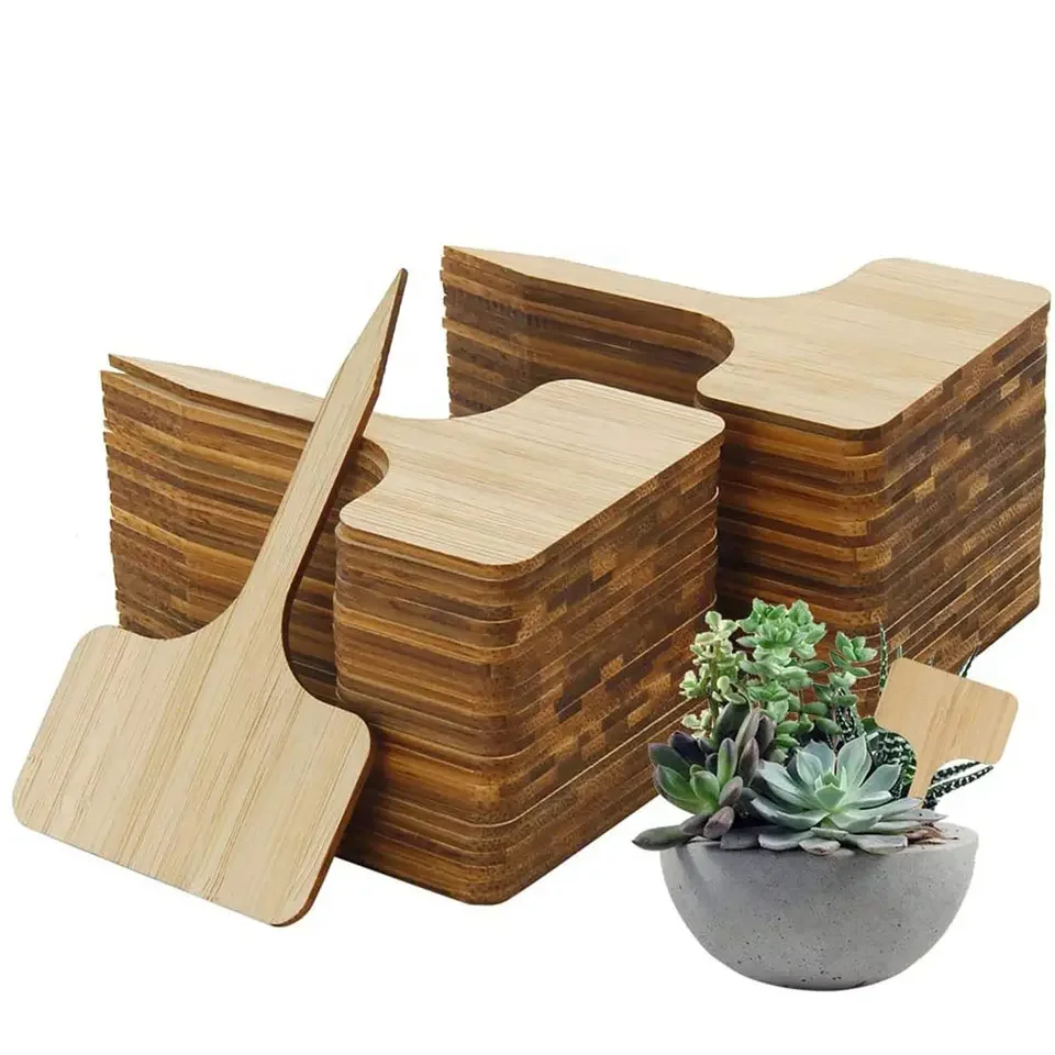 T-Shape Wood Sign Tags Tools Garden Supplies Bamboo Plant Labels For Nursery Pots Seeding Bonsai Potted Herbs Flowers