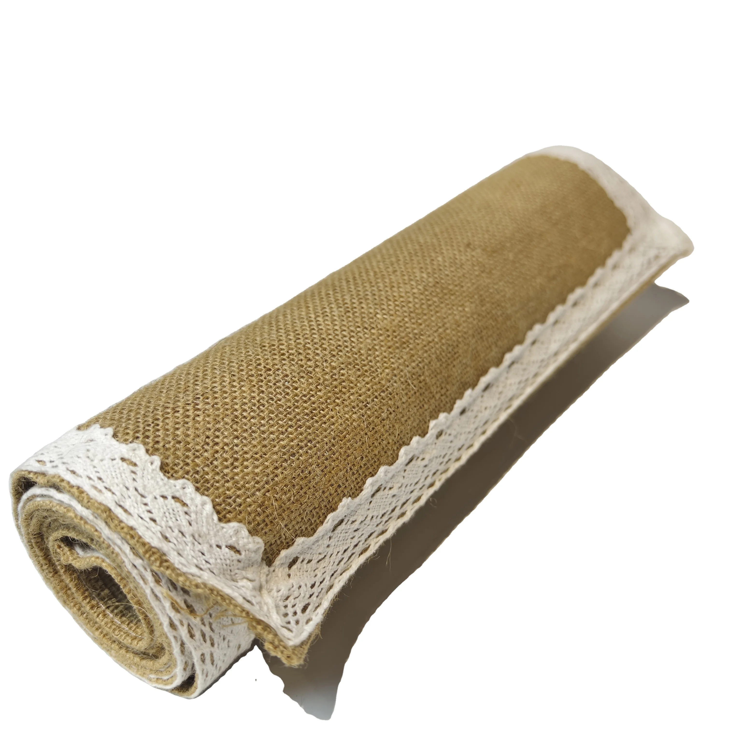 100% Jute Fiber  Fabric Table Runner   Roll Jute Fabric for Decoration