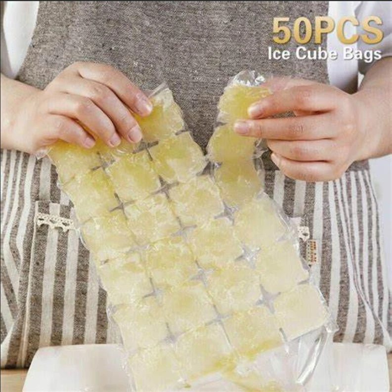 Customized 24 Cubes Plastic Disposable Self-seal Ice Cube Plastic Packaging Bags