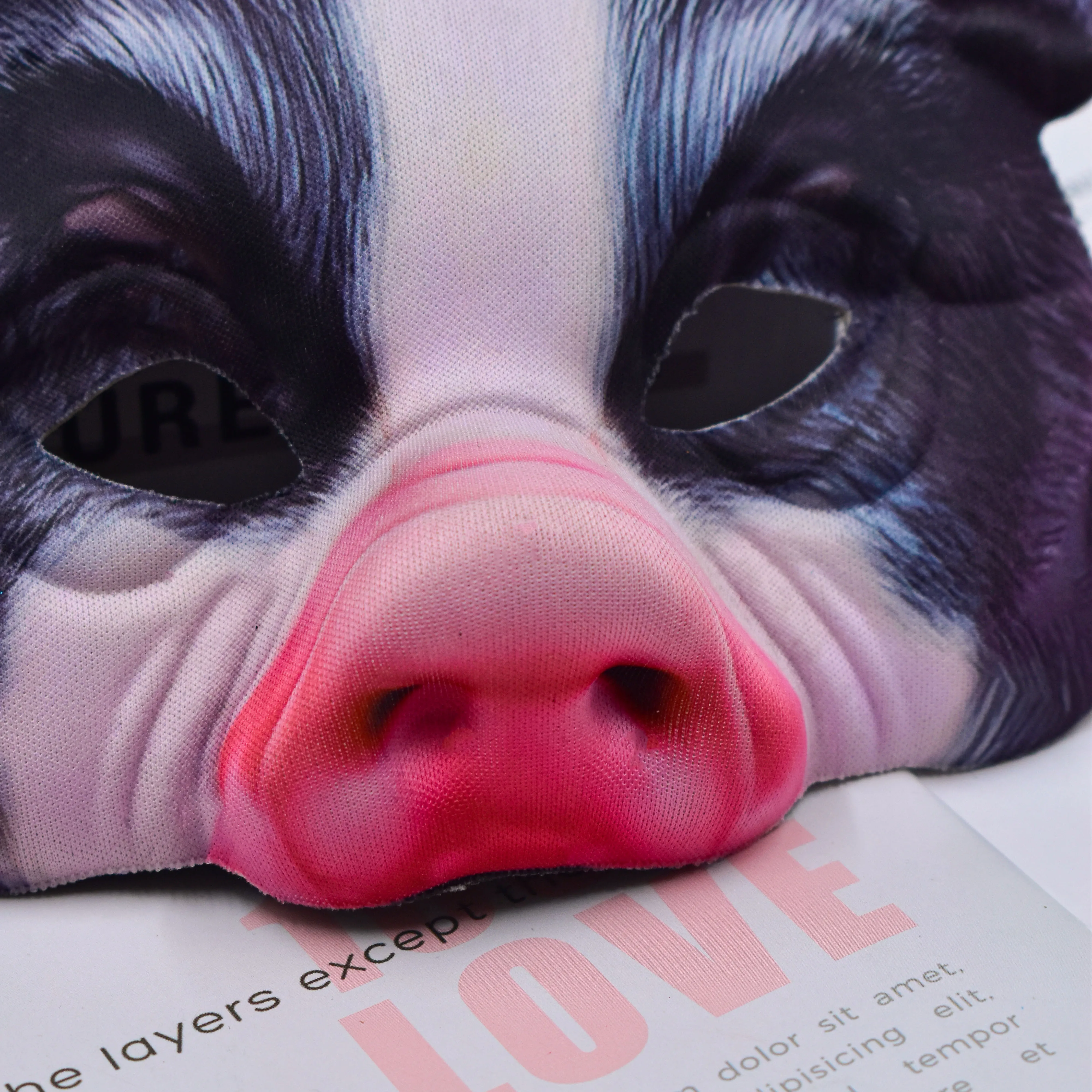 Cosplay Realistic Half Face Pig Mask Halloween Animal Scary Mask For Adults Children