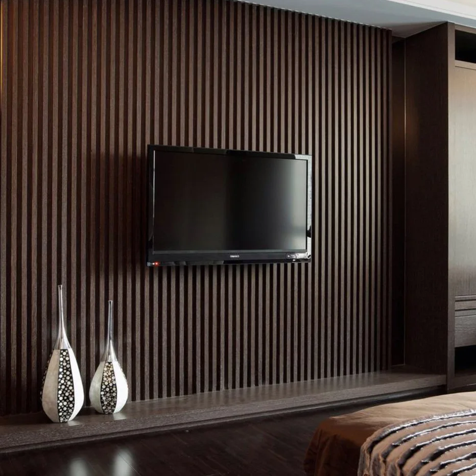 Wood paneling Timber feature wall composite 3d fluted wall panels