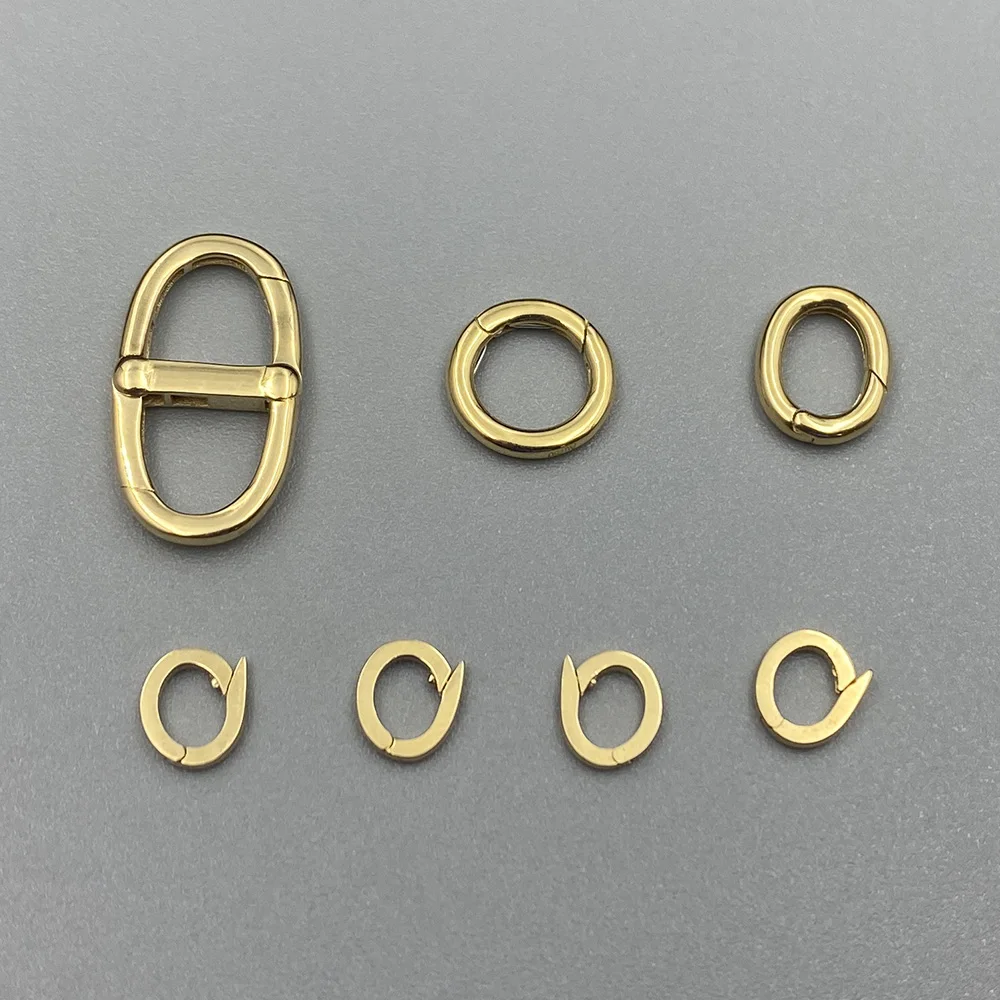 FineJewelry Accessories Au750 GEM Stones Jewellery DIY Findings Components Pure Real 18k Gold Universal Connector Buckle Clasp