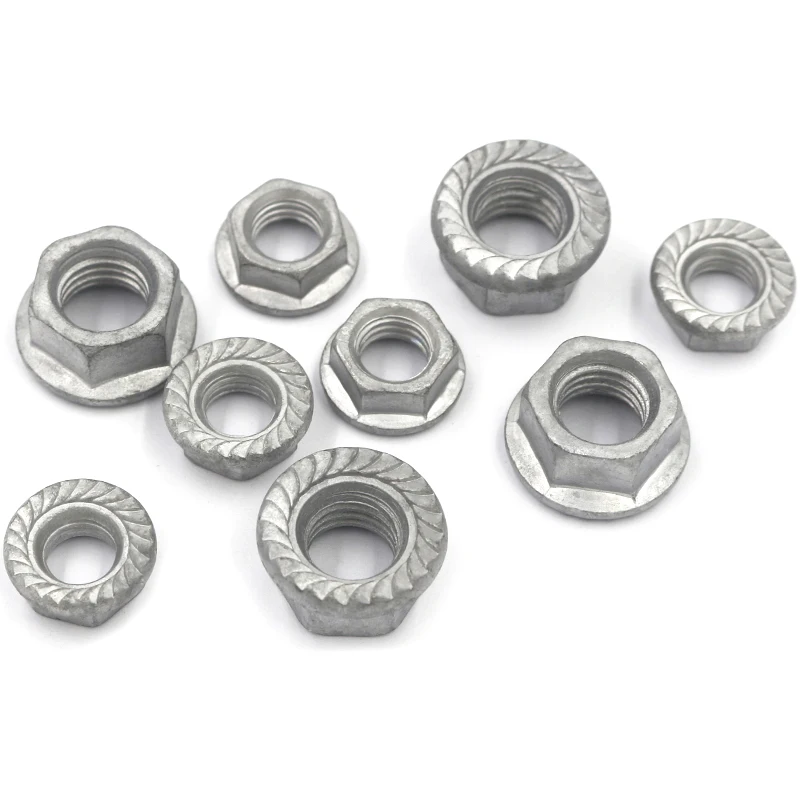 ASME B18.2.2 Certified DIN 6923 Flange Hex Nut Metric Thread M3 Carbon Steel Stainless Steel Aluminium Zinc Plated Fastening