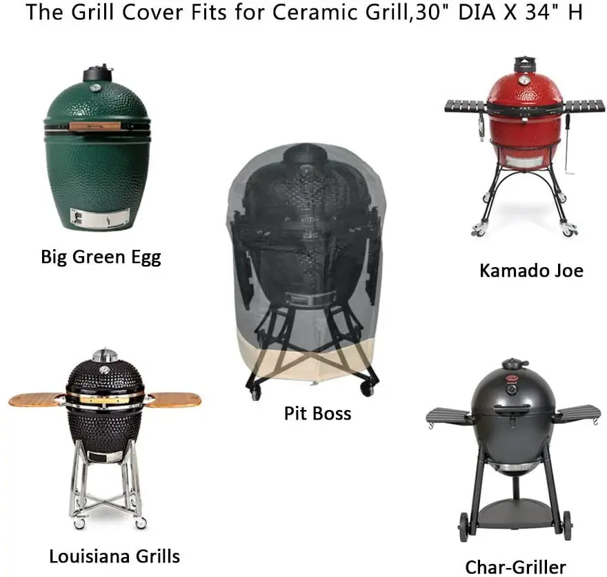 Onlyfire Kamado Grill Cover Cover Fits Big Green Egg, Kamado Joe Classic, Large Grill Dome
