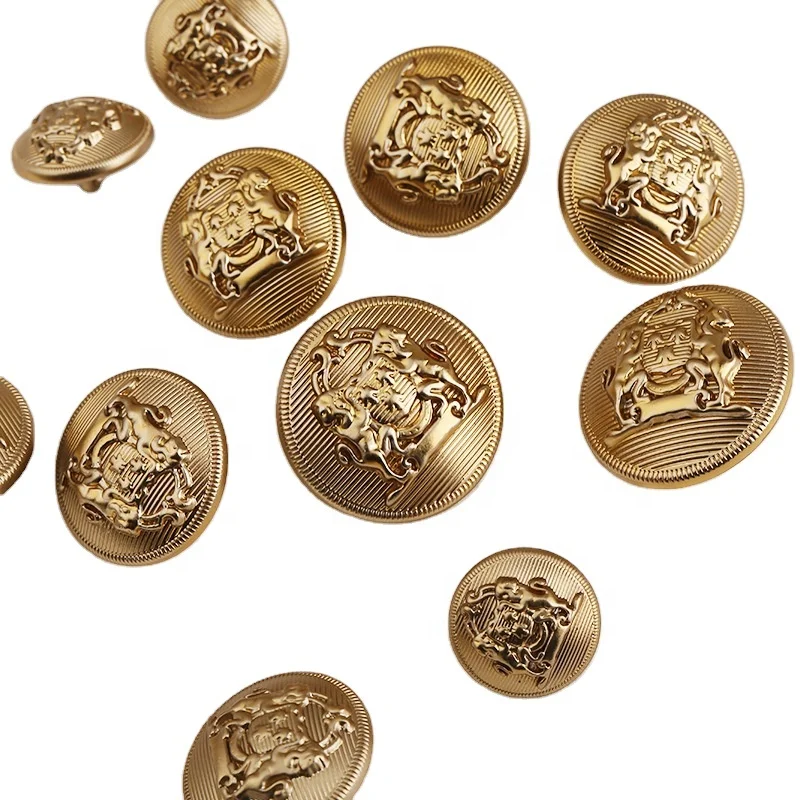 High Quality Customized Logo Clothing Sewing Button Shank Metal Alloy Gold Buttons For Suit
