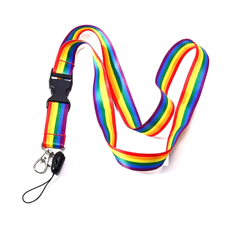 
High Quality Creative Polyester Sublimation Custom Rainbow lanyards 