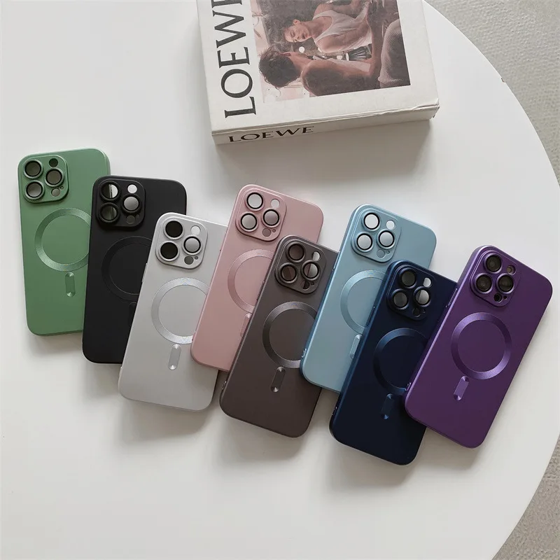 Роскошный мягкий чехол из жидкого силикона для Magsafe iPhone 14 13 12 11 Pro Max беспроводное зарядное устройство магнитная Противоударная задняя