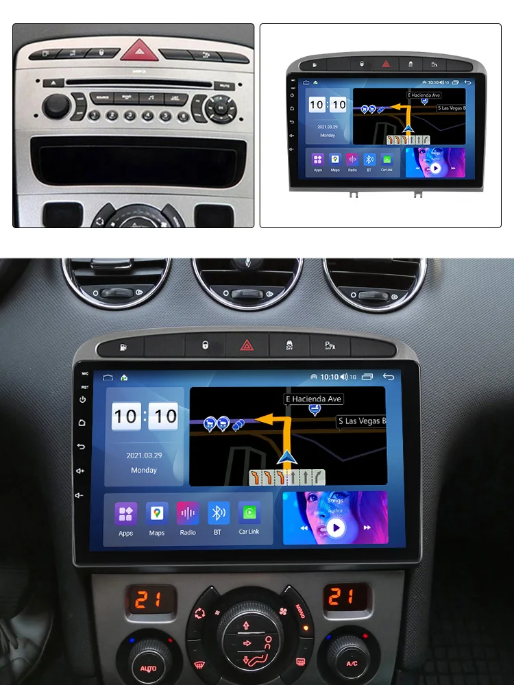  MEKEDE M Android 11 8core IPS DSP Автомобильный видео DVD-плеер для Peugeot 308 408 308SW навигация автомобильная аудиосистема 6 + 128G GPS