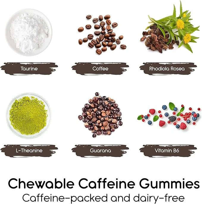OEM Private Label Boost Of Energy Caffeine & Herbal Extract Infused Gummies Caffeine Gummies