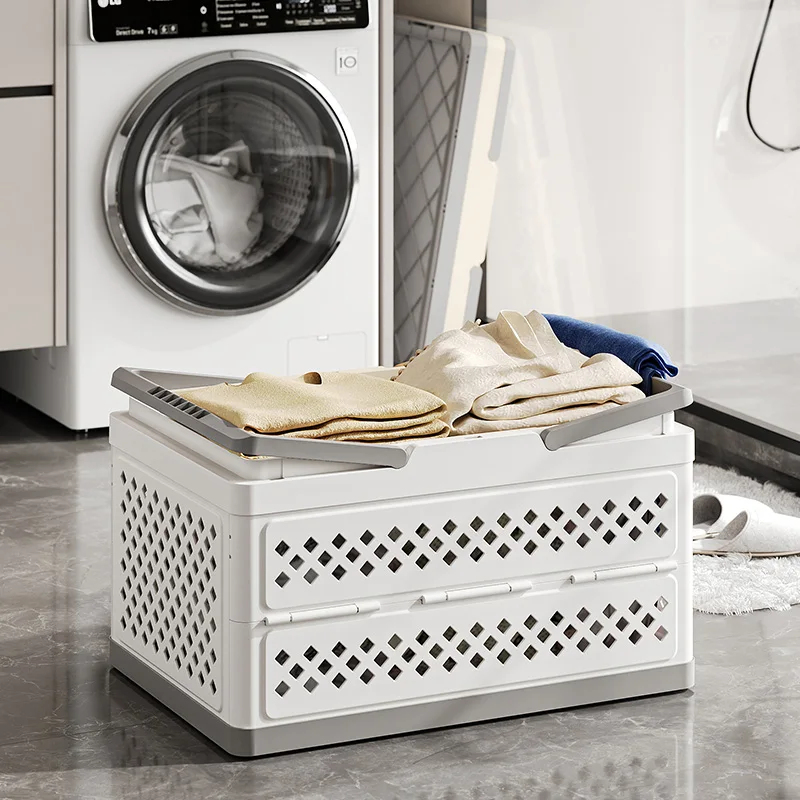Outdoor Household Foldable Plastic Laundry Basket for Bathroom Storage of Dirty Clothes and Other Items