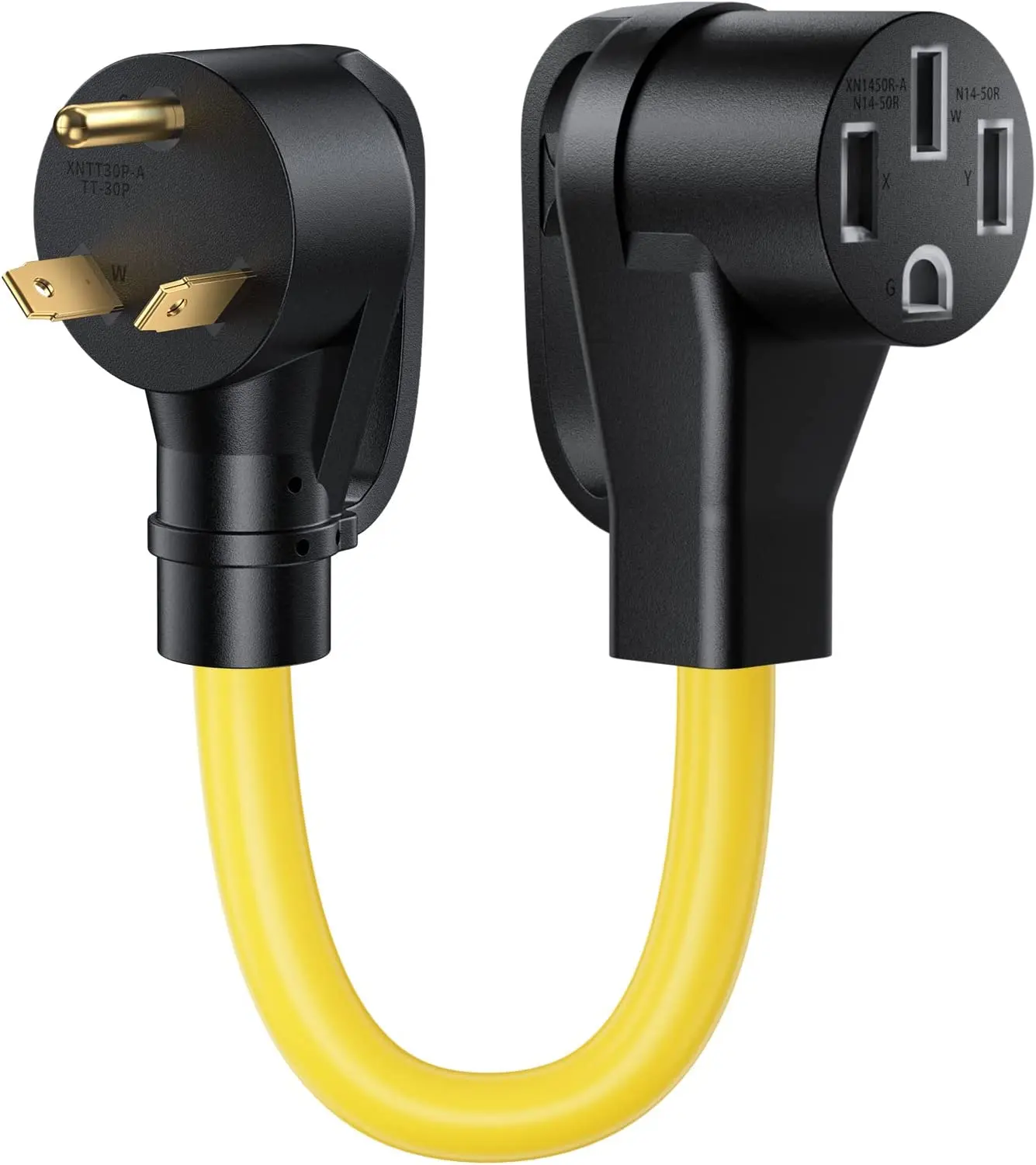 TT-30P 30 Amp to 14-50R 50 Amp RV Adapter Cord 3 Prong RV M Plug to 4 Prong Generator Female Outlet Receptacle STW 10 AWG