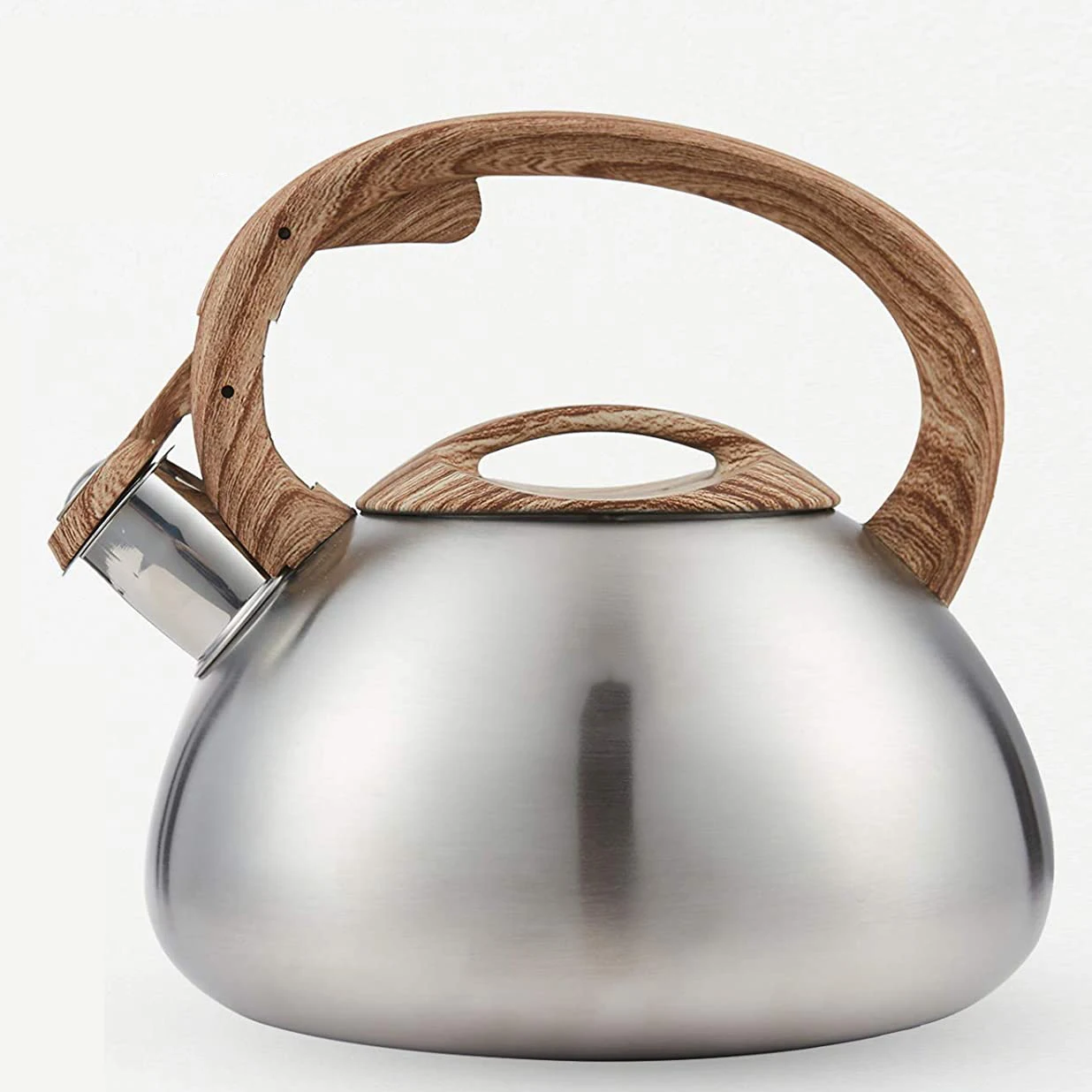 Новый стильный чайник из нержавеющей стали для кипячения воды, чайник со свистком и мягкой ручкой, кухонный чайник со свистком, кухонная утварь