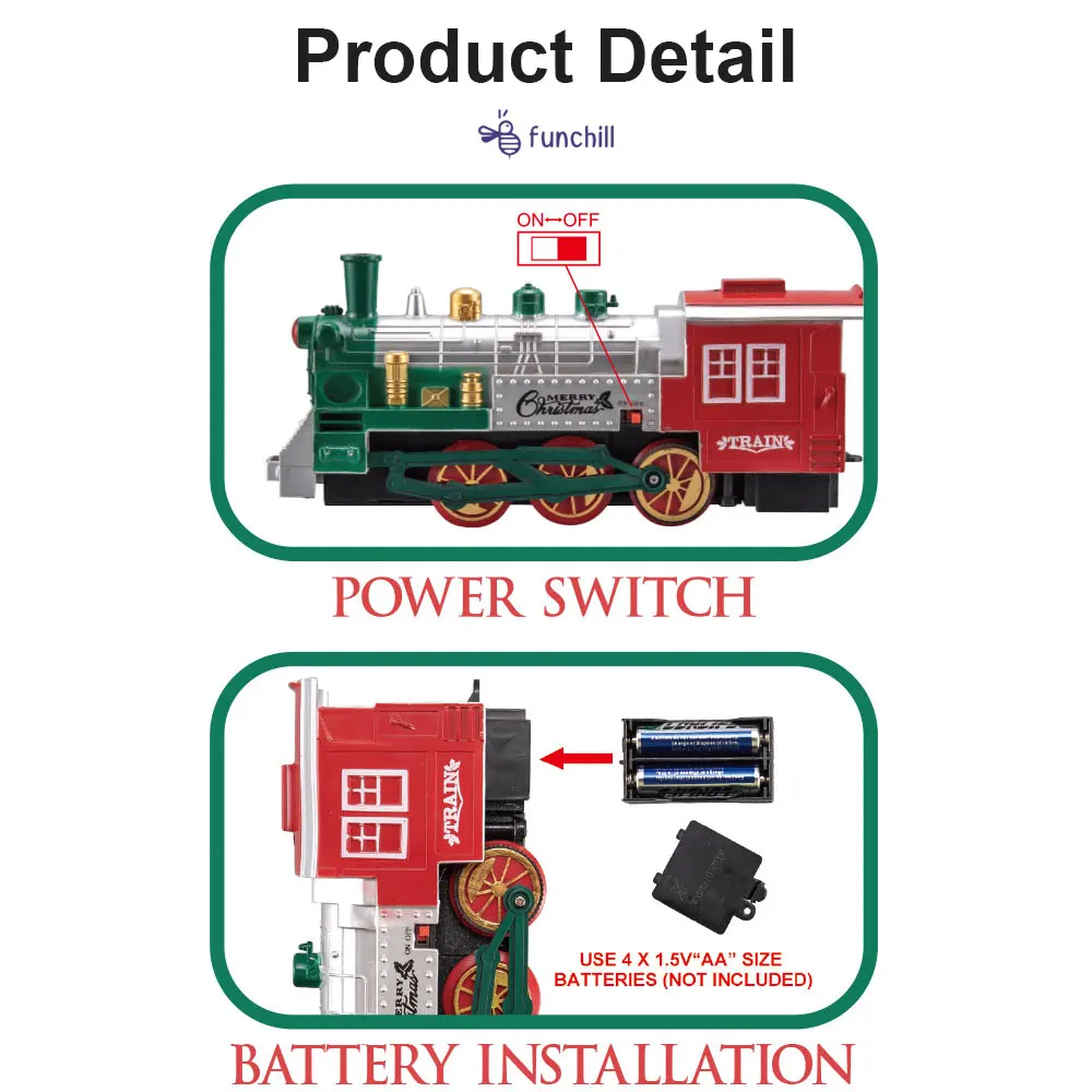 Vintage Assemble Race Electric Car Track Xmas Kids Railway Toys Christmas Train Set With Music Sound