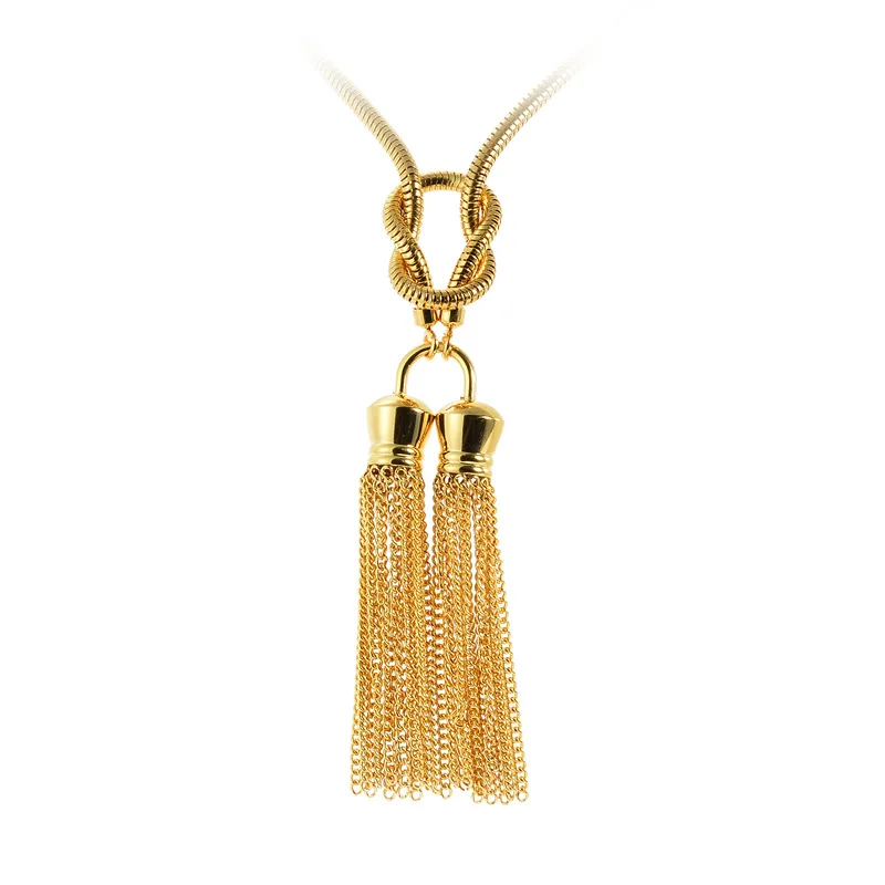 Fashion Jewelry Chain Tassel Necklace Women Necklaces African Clothes Sweater Chains Charm 18k Gold Chains Necklace