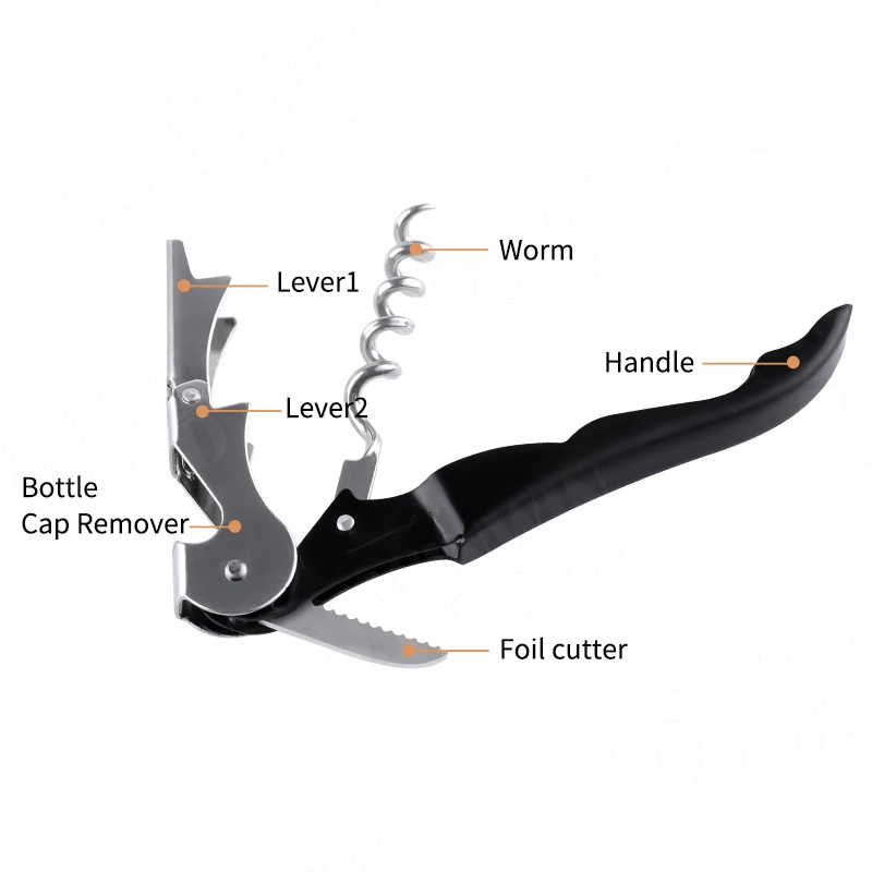 4Pack Professional Waiter Corkscrew Wine Bottle Opener Set,Heavy Duty Stainless Steel Hinges Corkscrew Bar Equipment accessories