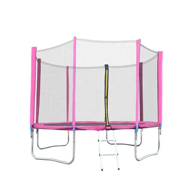 Playground Foldable Round Outdoor 10ft 12ft Trampoline With Safety Enclosure Net /Ladder Trampoline Kids