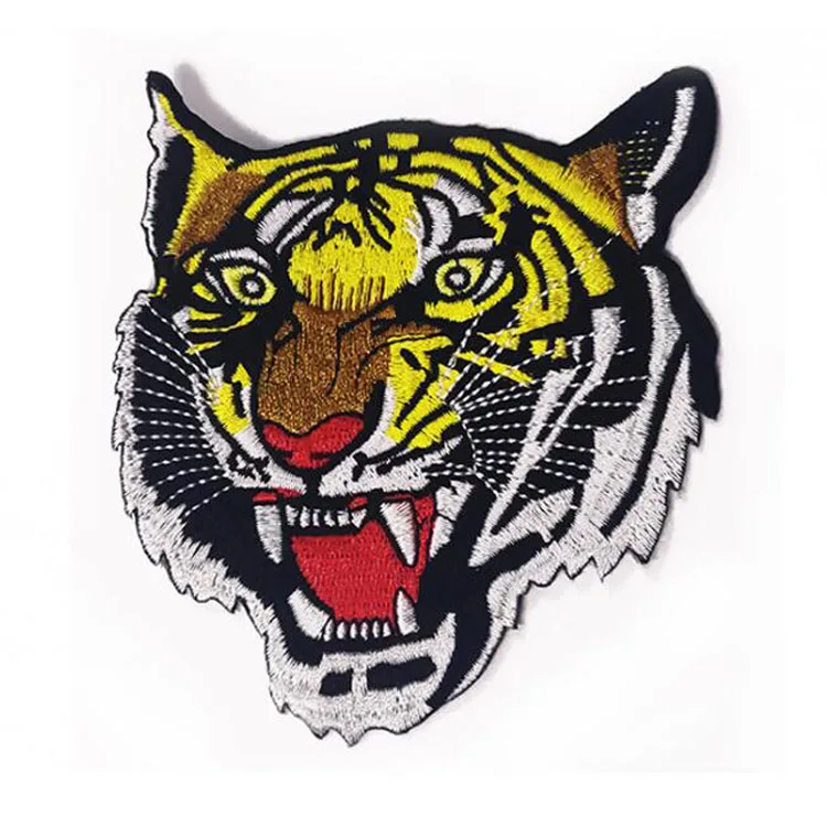 
Cheap Colorful Cloth Decorative Badges Accessories Tiger Animal Shapes Cartoon Embroidery Custom Iron on Patches 