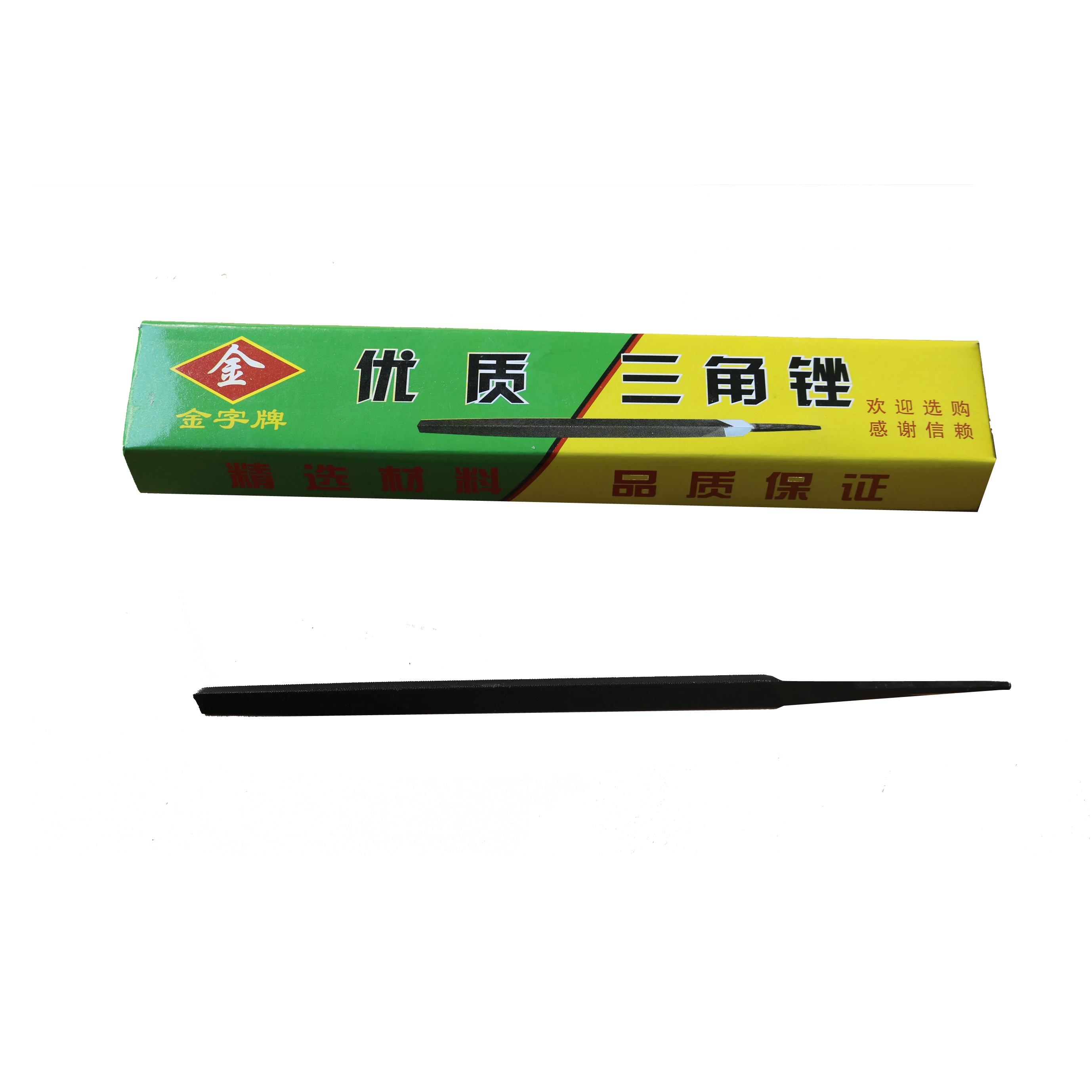 Hand tool triangular file with plastic handle on sale