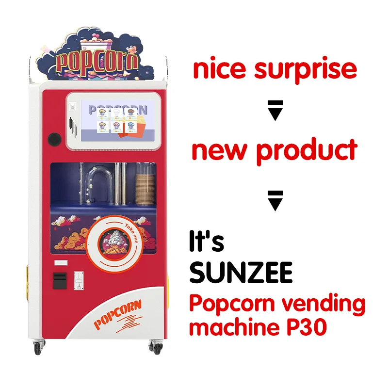 Popcorn Vending Machine with 5 Flavored Caramel Popcorn Making Equipment Factory Seller Automatic Popcorn machine