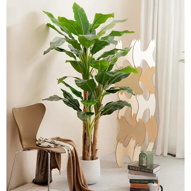 1.1m 1.4m 1.7m 2.2m 3m High Simulation Indoor Decor Big Tropical Banana Tree Plastic Artificial Plants For Home Hotel Office Use