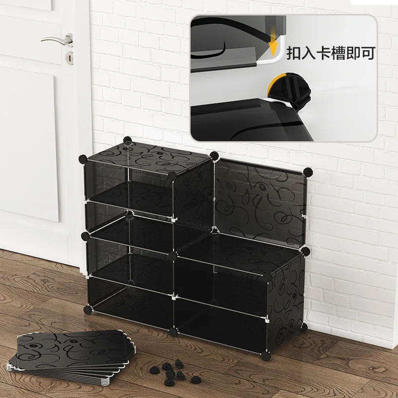 Multifunctional shoe cabinet display economical dustproof multilayer shoe rack living room free assembly shoe cabinet