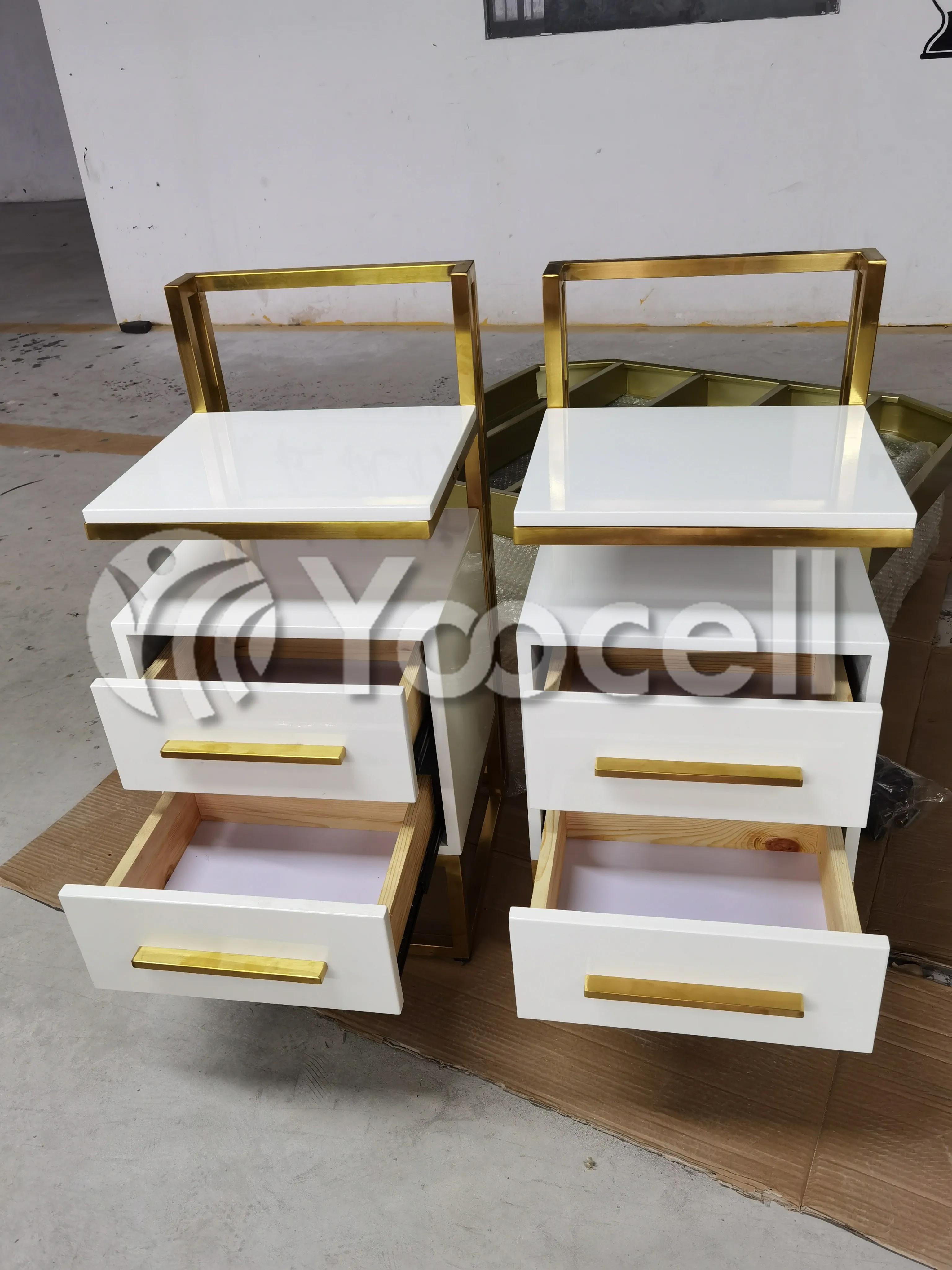 Beauty and elegant hair salon equipment and price with hair salon trolleys with stainless steel frame