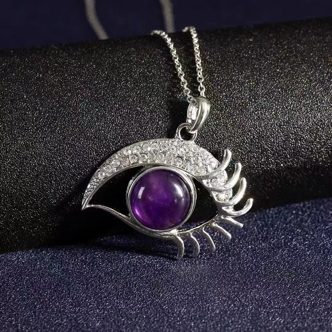 Wholesale Natural stone crystal gemstone crystal craft sodalite amethyst Evil eres crystal pendant for healing gift