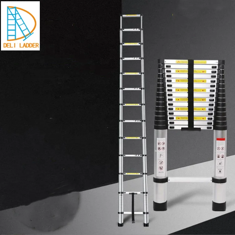 NEW HIGH QUALITY 2.0/2.6/2.9/3.2/3.8/4.1/4.4m Extension Folding Step Aluminium Telescopic Ladder