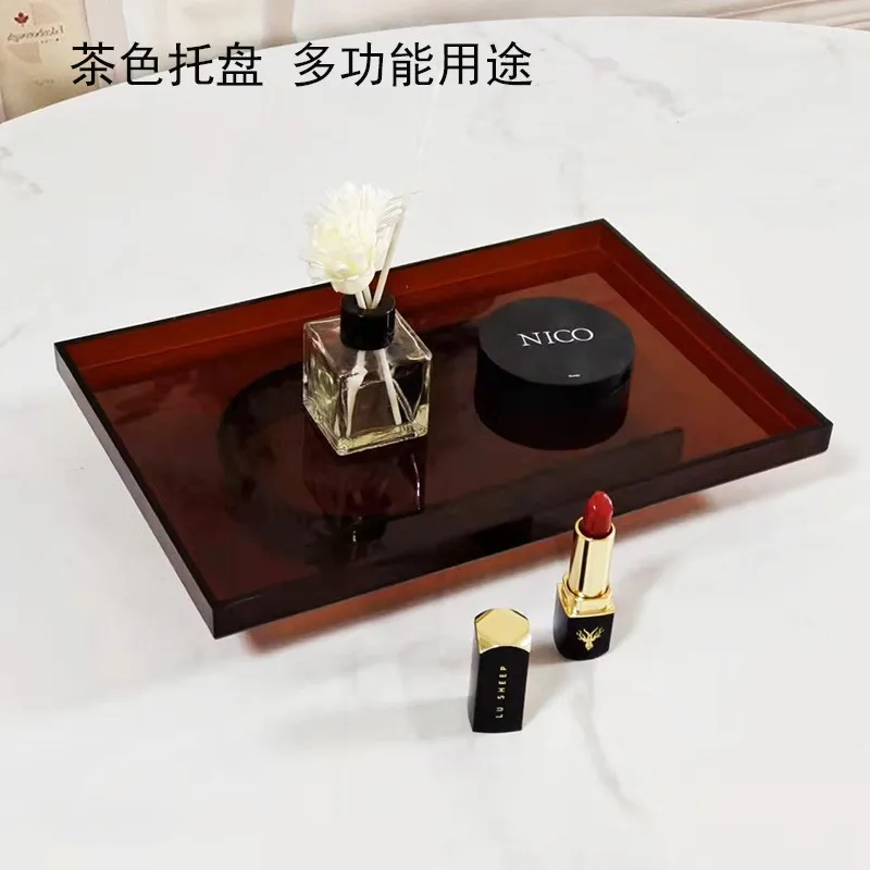 Nordic Home Decor Round Jewelry Acrylic Trays Luxury colorful Acrylic Serving Decorative candy Tray serving tray