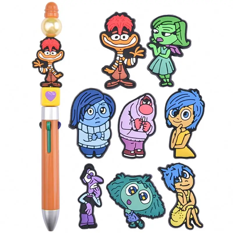 Soft Material Custom eco-friendly mix focal beads character silicone teething beads pen making beads and charms for pen tops