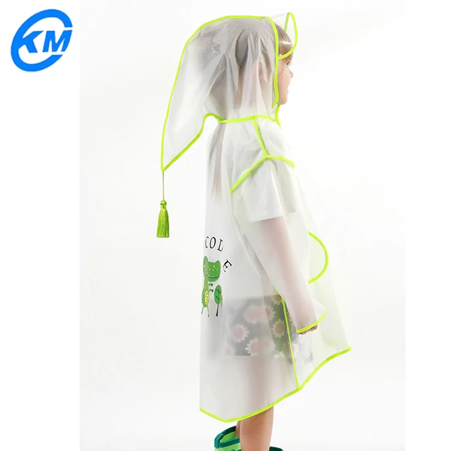 Cheap child raincoat PVC material rain poncho EVA new design raincoat for children