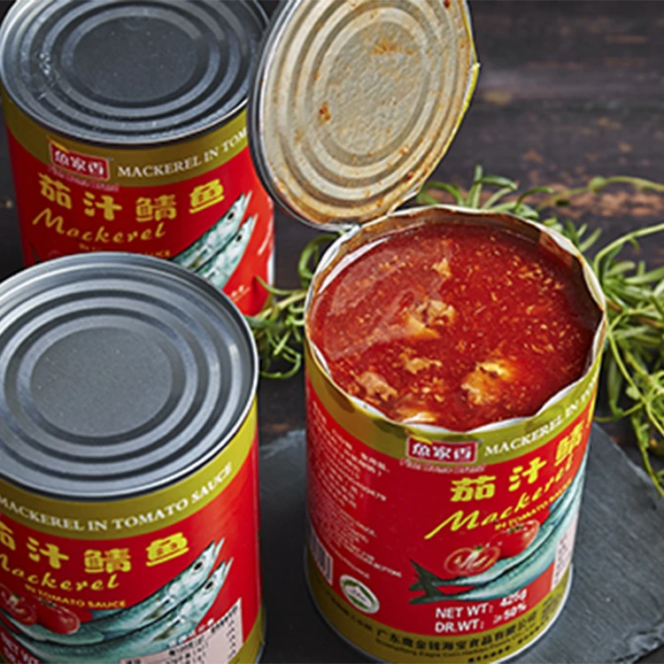 Canned food pacific fish mackerel price horse mackerel in tomato sauce 425g