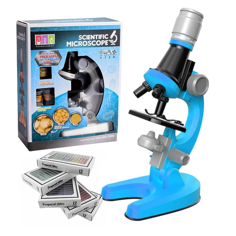Microscope Kit Science Educational Toy Children Biology Microscope Kid Home school Outdoor Science popularization experiment