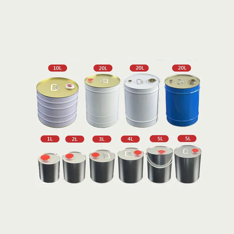 Дешевая Настройка 1L 2L 3L 4L 5L 10L 20L Антикоррозийная Металлическая бочка для барабана Пустая Жестяная Банка с крышкой