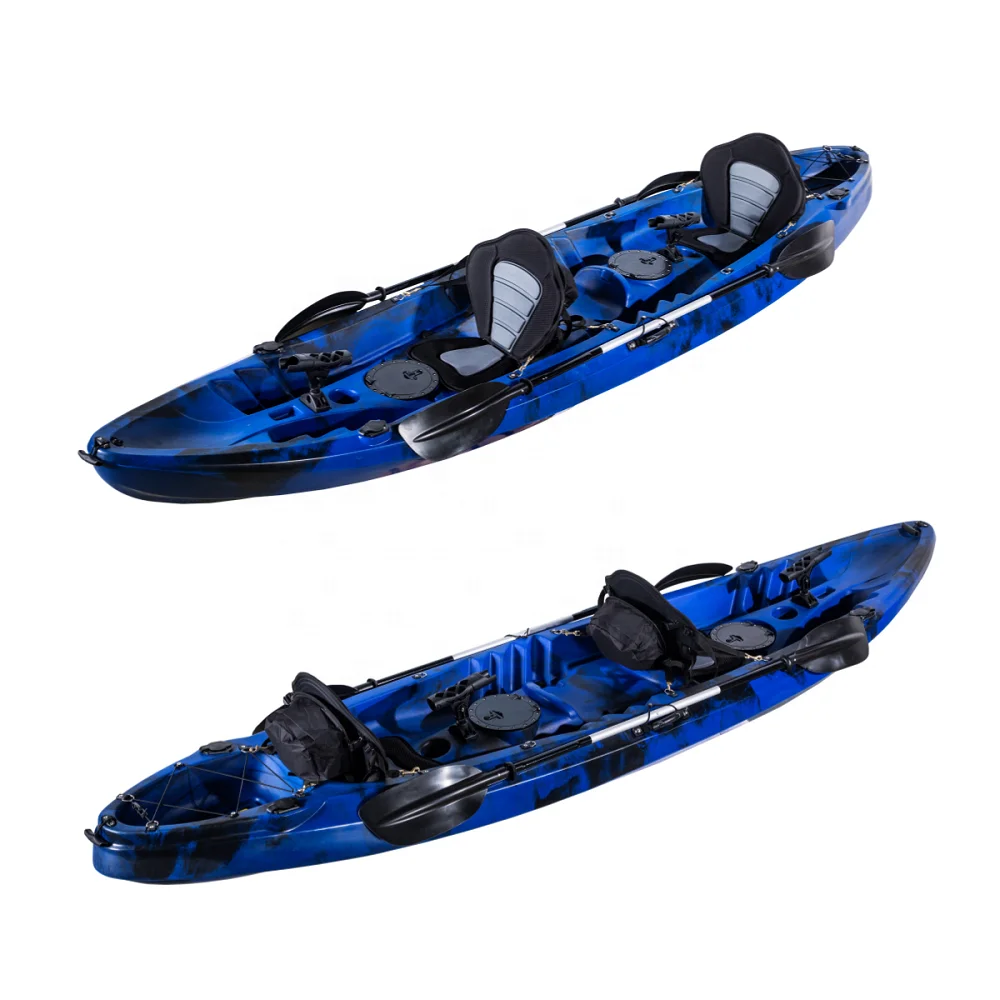 New Designed 3 Person Fishing Kayak Sit on Top Rowing Canoe Plastic Boat for Family Entertainment in Stock