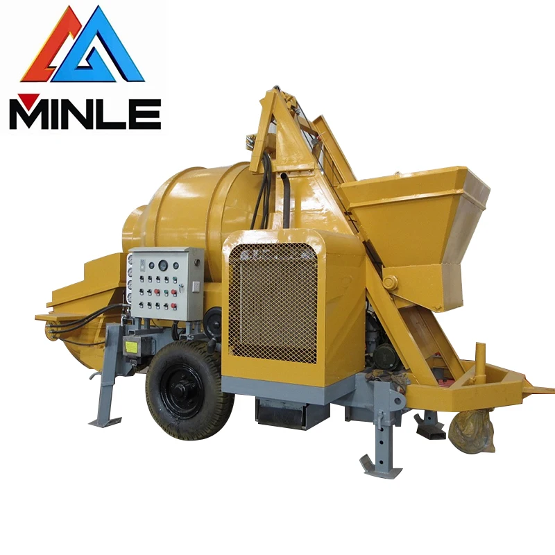 Minle Factory JBTS35 stationary pump concrete mixer machine diesel driven concrete mixers concrete pump price